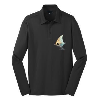 Tailing Redfish Redfish Tail Red Drum Fish Silk Touch Performance Long Sleeve Polo