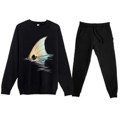 Tailing Redfish Redfish Tail Red Drum Fish Premium Crewneck Sweatsuit Set