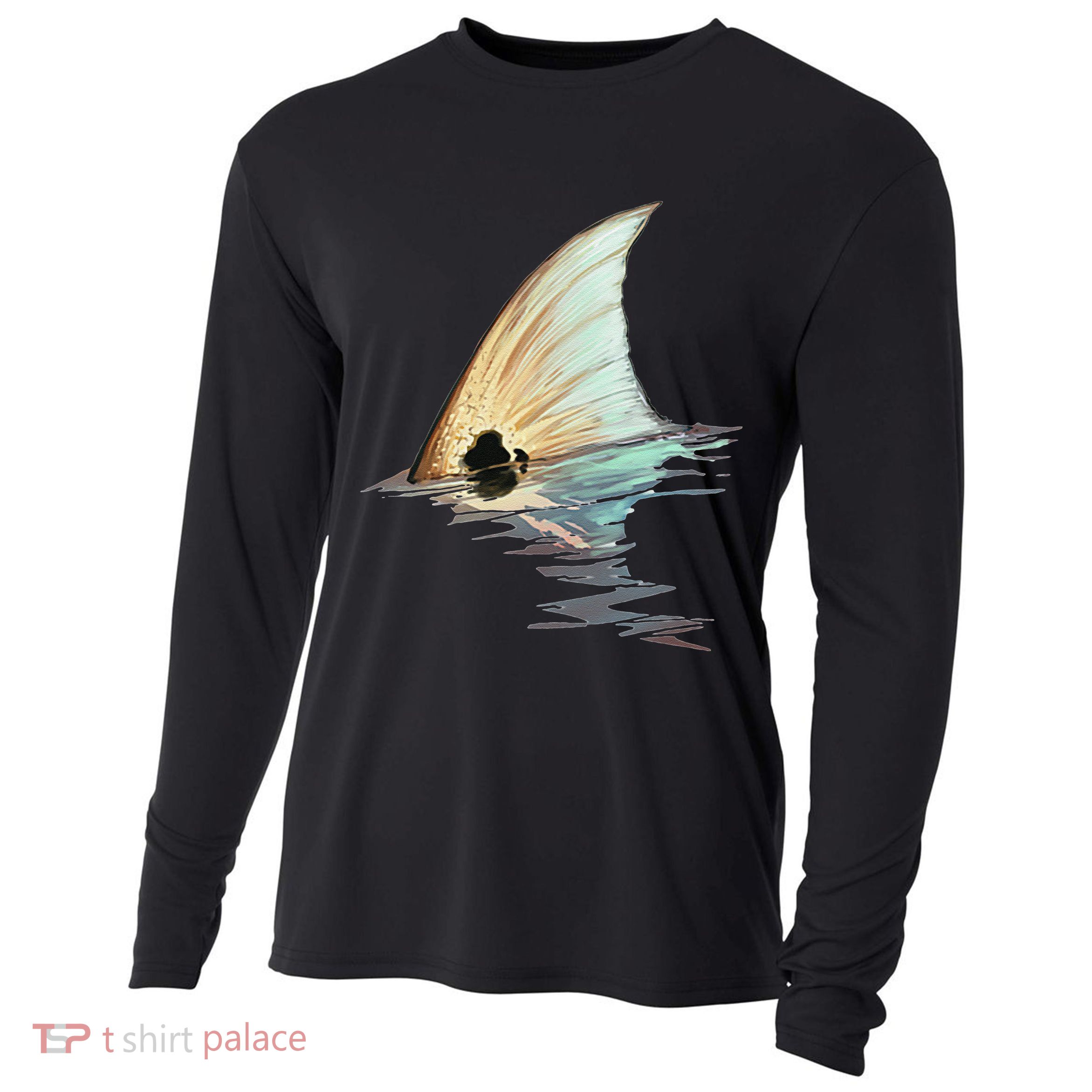 Tailing Redfish Redfish Tail Red Drum Fish Cooling Performance Long Sleeve Crew