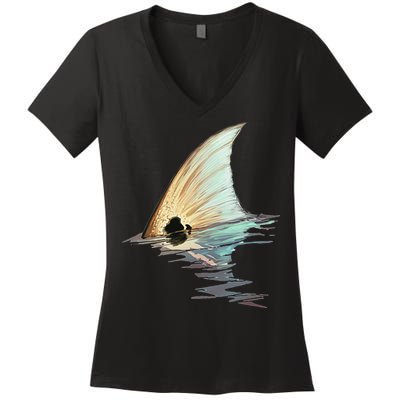 Tailing Redfish Redfish Tail Red Drum Fish Women's V-Neck T-Shirt