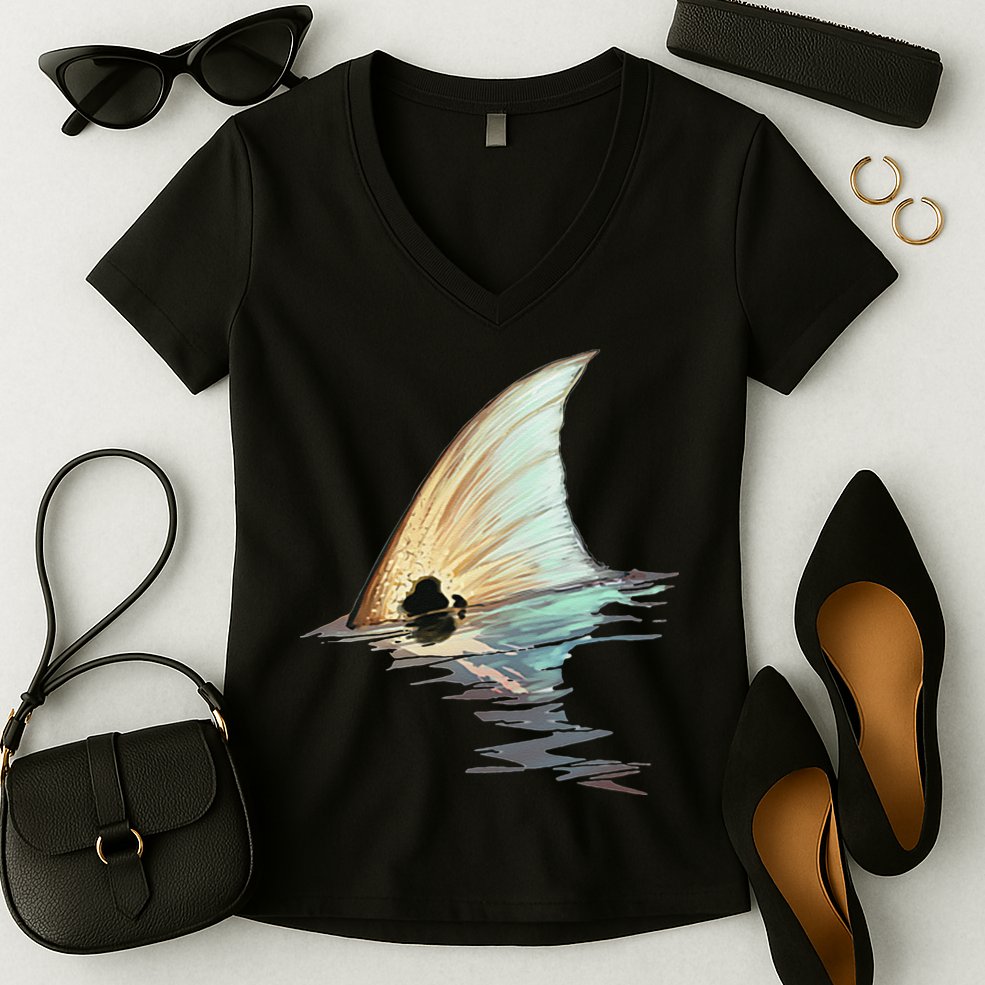 Tailing Redfish Redfish Tail Red Drum Fish Women's V-Neck T-Shirt