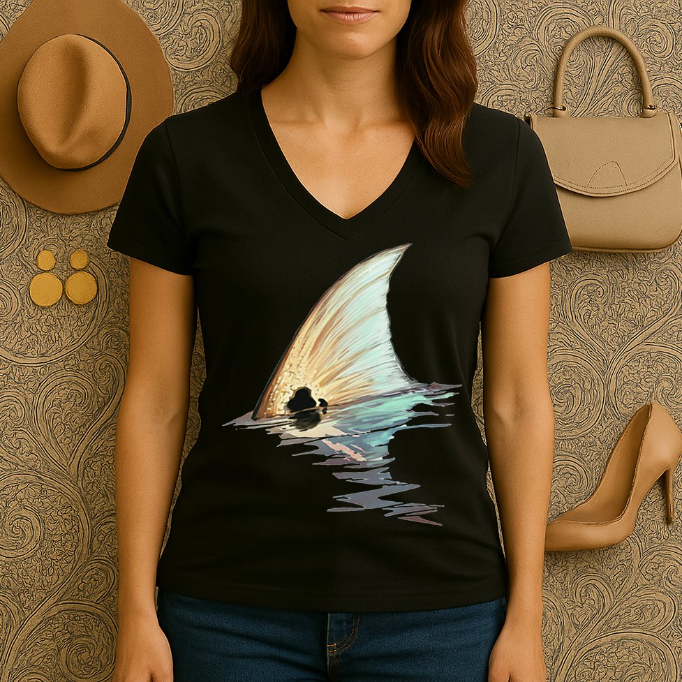 Tailing Redfish Redfish Tail Red Drum Fish Women's V-Neck T-Shirt