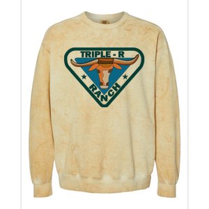 Triple R Ranch Western Cowboy Cowgirl Colorblast Crewneck Sweatshirt