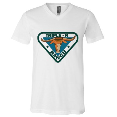 Triple R Ranch Western Cowboy Cowgirl V-Neck T-Shirt
