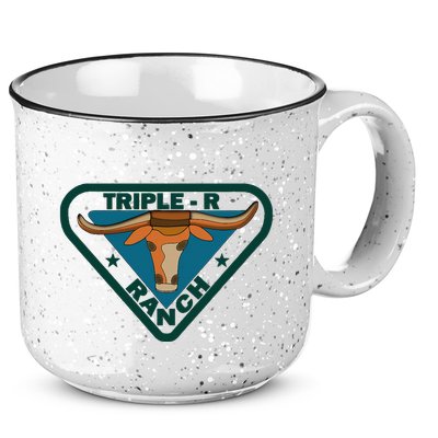 Triple R Ranch Western Cowboy Cowgirl 15oz Campfire Ceramic Mug
