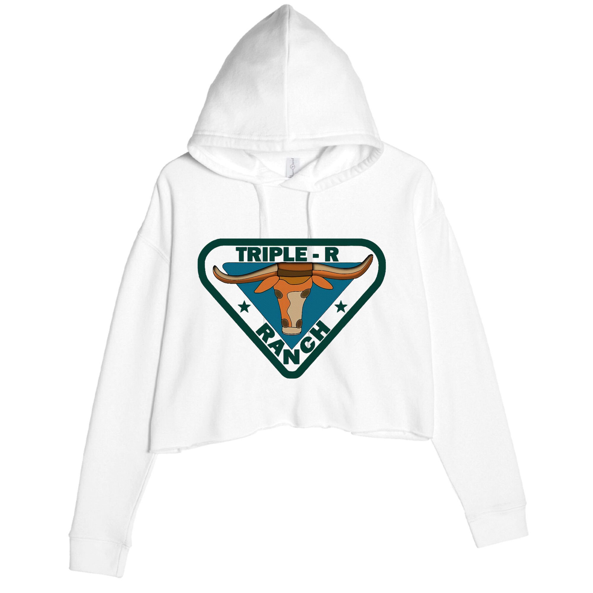 Triple R Ranch Western Cowboy Cowgirl Crop Fleece Hoodie
