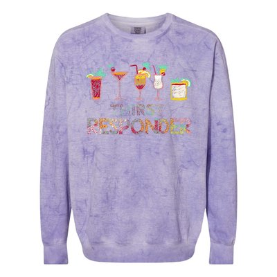 Thirst Response Responder Funny Bartender Mixologists Colorblast Crewneck Sweatshirt