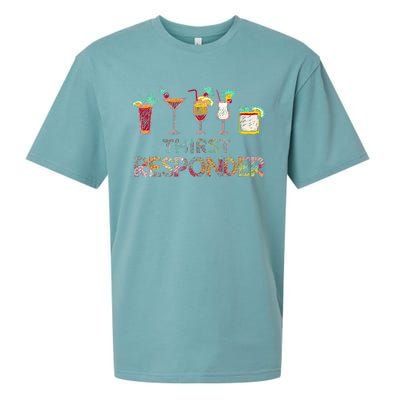 Thirst Response Responder Funny Bartender Mixologists Sueded Cloud Jersey T-Shirt