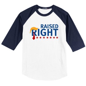 Trump Raised Right Baseball Sleeve Shirt