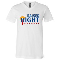 Trump Raised Right V-Neck T-Shirt