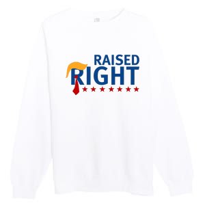 Trump Raised Right Premium Crewneck Sweatshirt