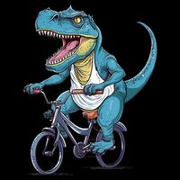 T Rex Riding Bike Funny Bicycle Rider Cycling Dinosaur 7-Panel Snapback Hat