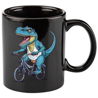 T Rex Riding Bike Funny Bicycle Rider Cycling Dinosaur 11oz C Handle Ceramic Mug