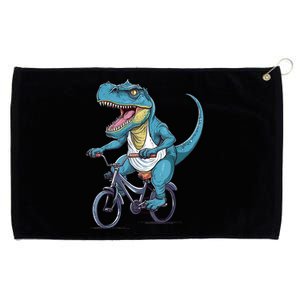 T Rex Riding Bike Funny Bicycle Rider Cycling Dinosaur Grommeted Golf Towel