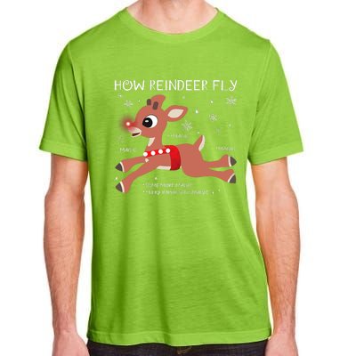 The Rednosed Reindeer How Reindeer Fly Christmas Adult ChromaSoft Performance T-Shirt