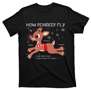 The Rednosed Reindeer How Reindeer Fly Christmas T-Shirt