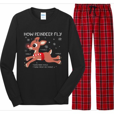 The Rednosed Reindeer How Reindeer Fly Christmas Long Sleeve Pajama Set