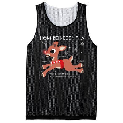 The Rednosed Reindeer How Reindeer Fly Christmas Mesh Reversible Basketball Jersey Tank