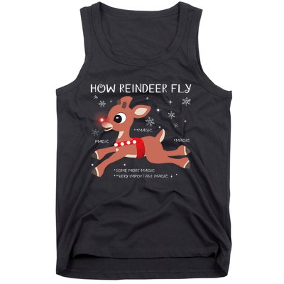 The Rednosed Reindeer How Reindeer Fly Christmas Tank Top