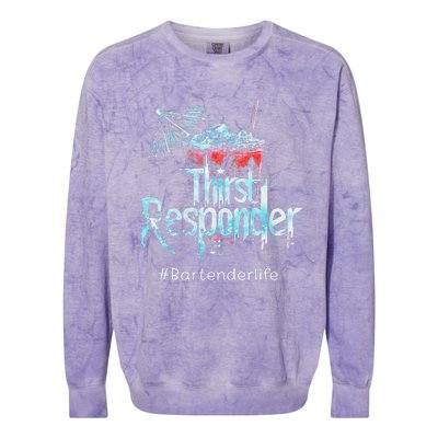 Thirst Response Responder Funny Bartender Mixologists Colorblast Crewneck Sweatshirt