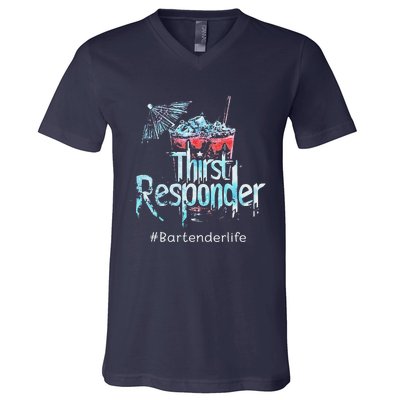 Thirst Response Responder Funny Bartender Mixologists V-Neck T-Shirt