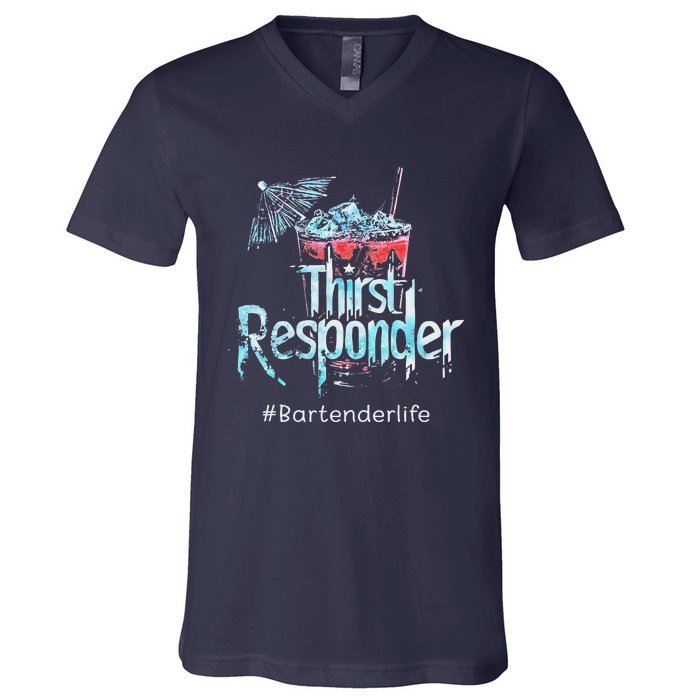 Thirst Response Responder Funny Bartender Mixologists V-Neck T-Shirt