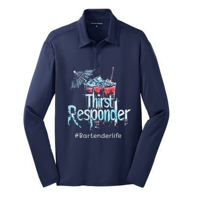 Thirst Response Responder Funny Bartender Mixologists Silk Touch Performance Long Sleeve Polo