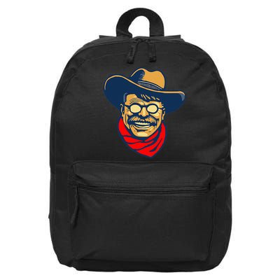 Teddy Roosevelt Rough Rider American National Parks Retro 16 in Basic Backpack