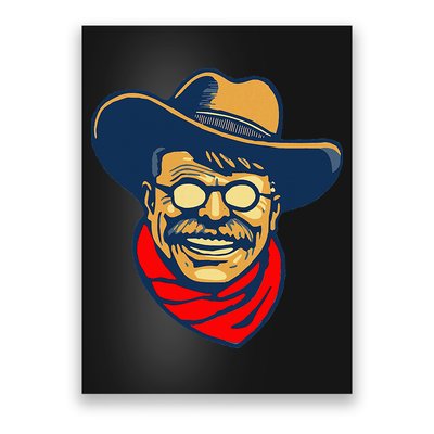 Teddy Roosevelt Rough Rider American National Parks Retro Poster