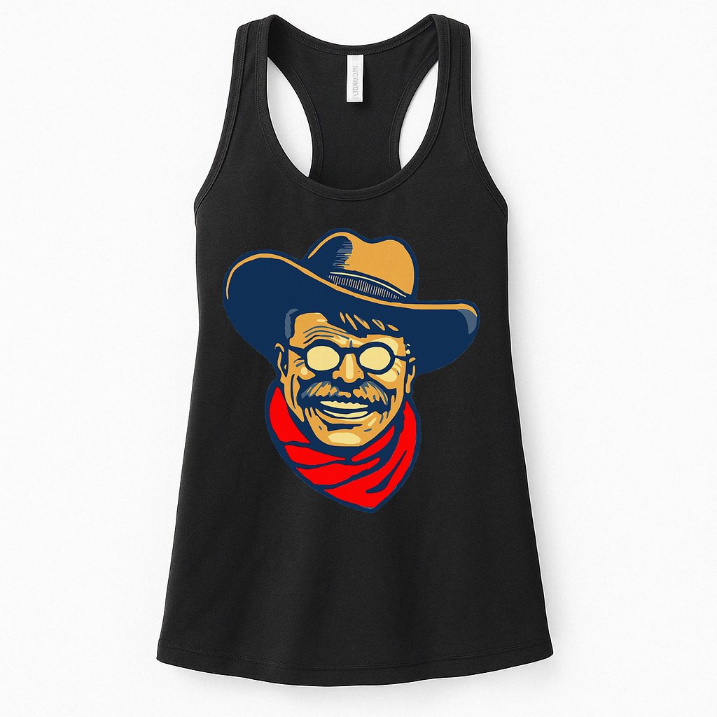 Teddy Roosevelt Rough Rider American National Parks Retro Womens Tank Top