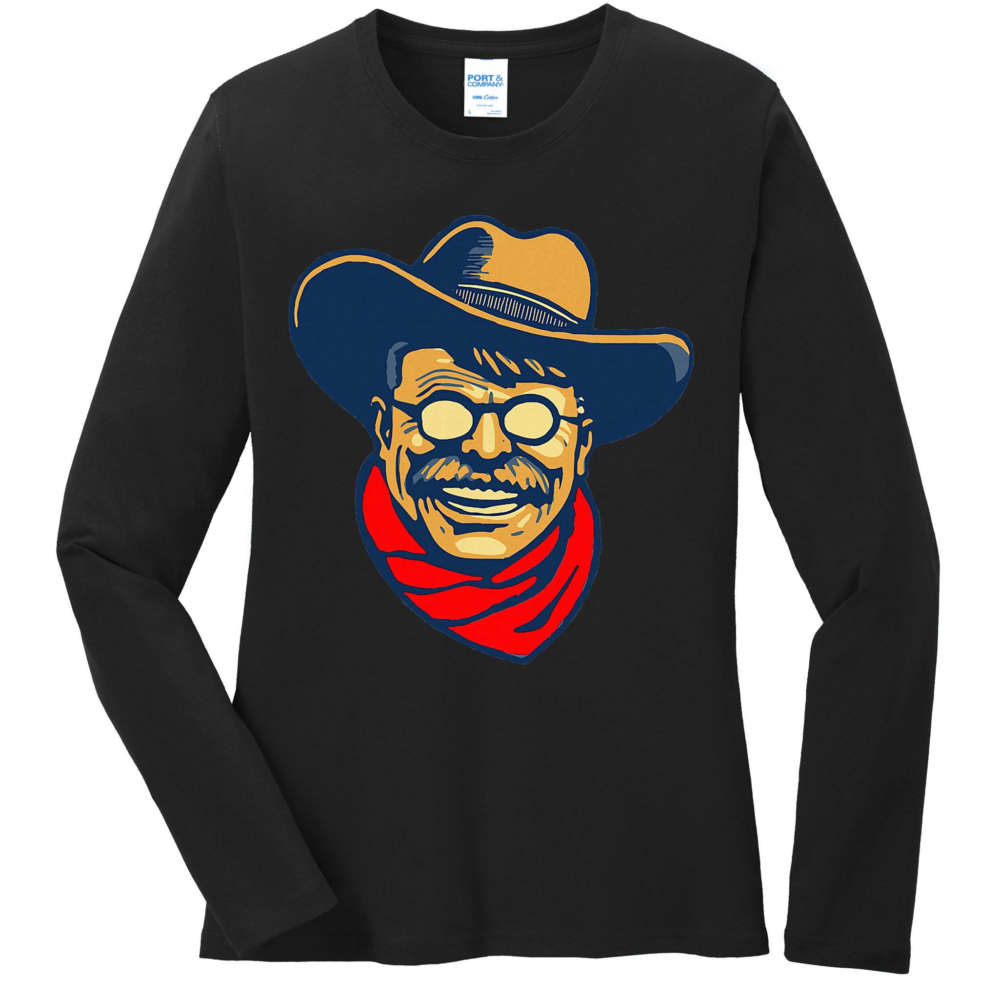 Teddy Roosevelt Rough Rider American National Parks Retro Ladies Long Sleeve Shirt