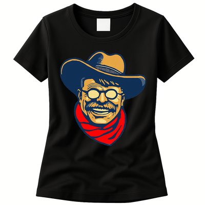 Teddy Roosevelt Rough Rider American National Parks Retro Womens T-Shirt