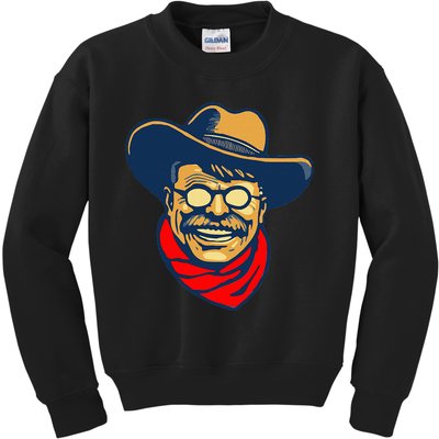 Teddy Roosevelt Rough Rider American National Parks Retro Kids Sweatshirt