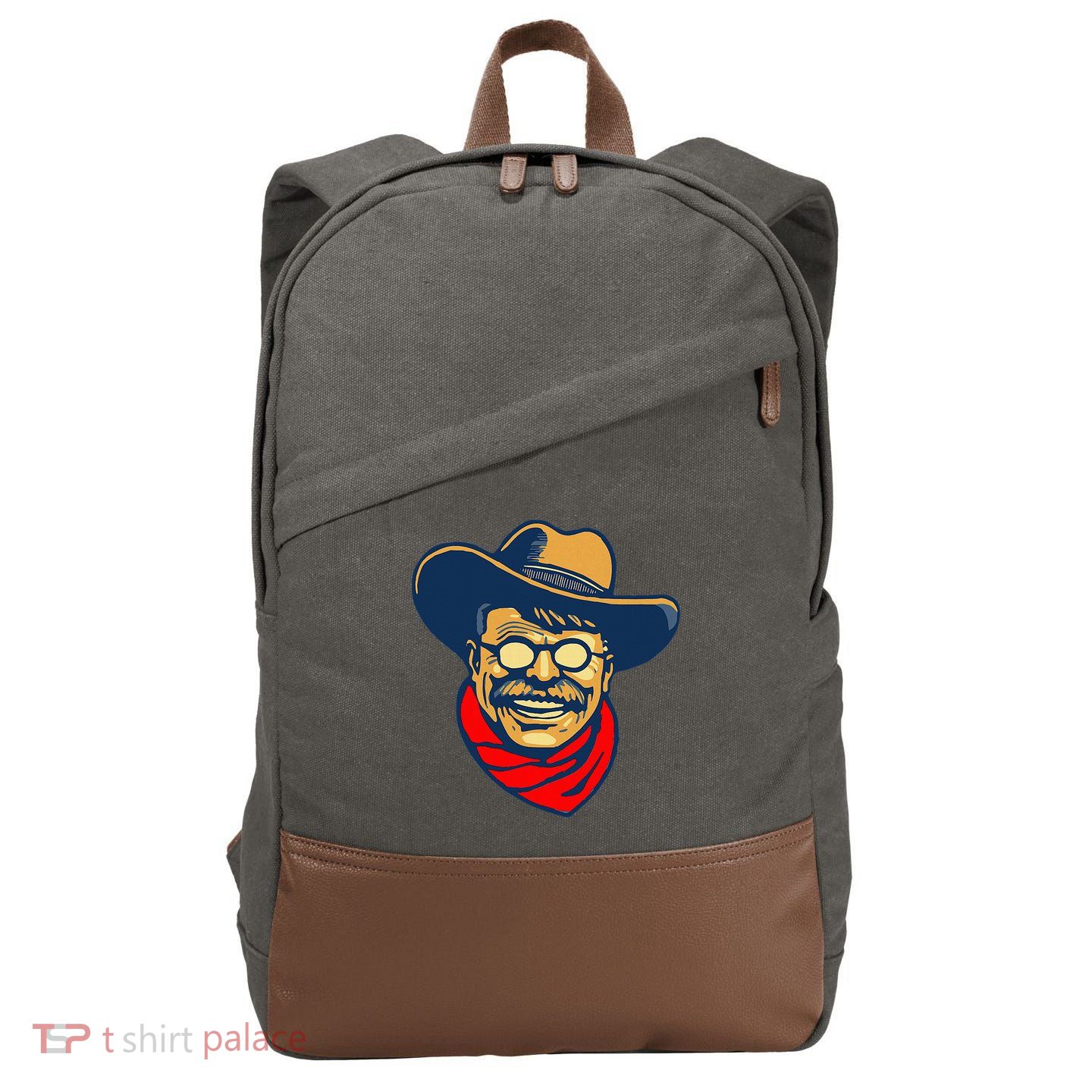 Teddy Roosevelt Rough Rider American National Parks Retro Cotton Canvas Backpack