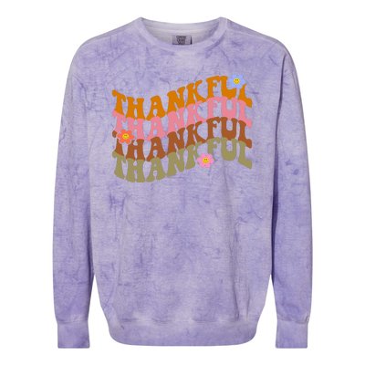 Thankful Retro Sunflower Cute Gift Colorblast Crewneck Sweatshirt