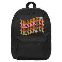 Thankful Retro Sunflower Cute Gift 16 in Basic Backpack