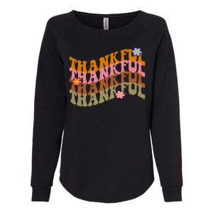 Thankful Retro Sunflower Cute Gift Womens California Wash Sweatshirt