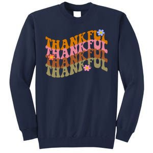 Thankful Retro Sunflower Cute Gift Tall Sweatshirt