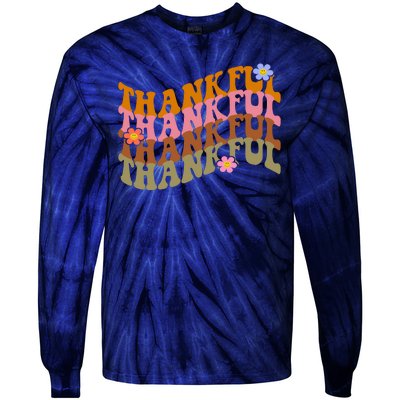 Thankful Retro Sunflower Cute Gift Tie-Dye Long Sleeve Shirt