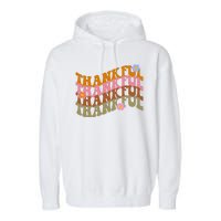 Thankful Retro Sunflower Cute Gift Garment-Dyed Fleece Hoodie