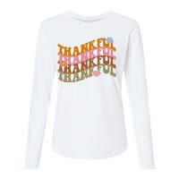 Thankful Retro Sunflower Cute Gift Womens Cotton Relaxed Long Sleeve T-Shirt