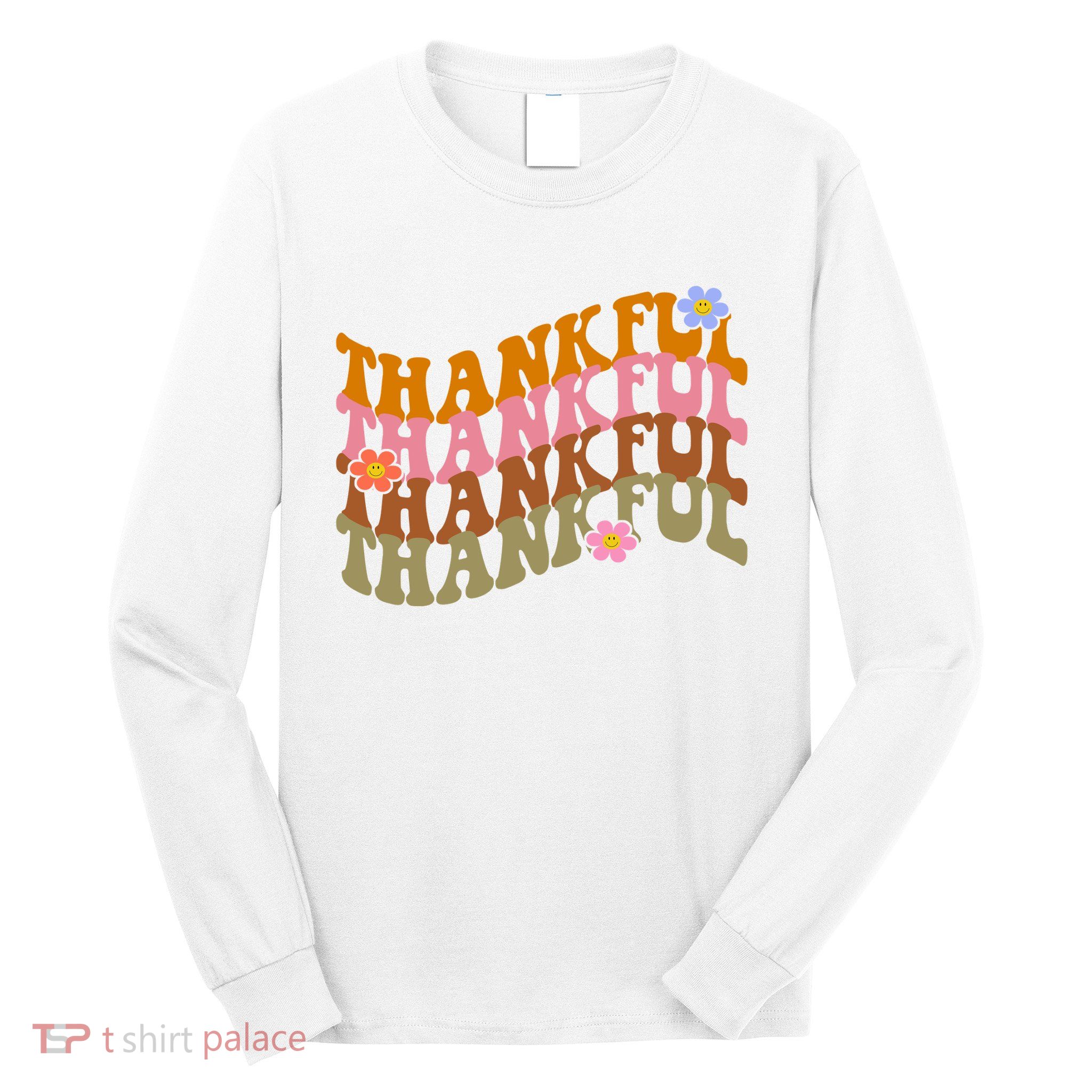 Thankful Retro Sunflower Cute Gift Long Sleeve Shirt