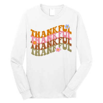 Thankful Retro Sunflower Cute Gift Long Sleeve Shirt