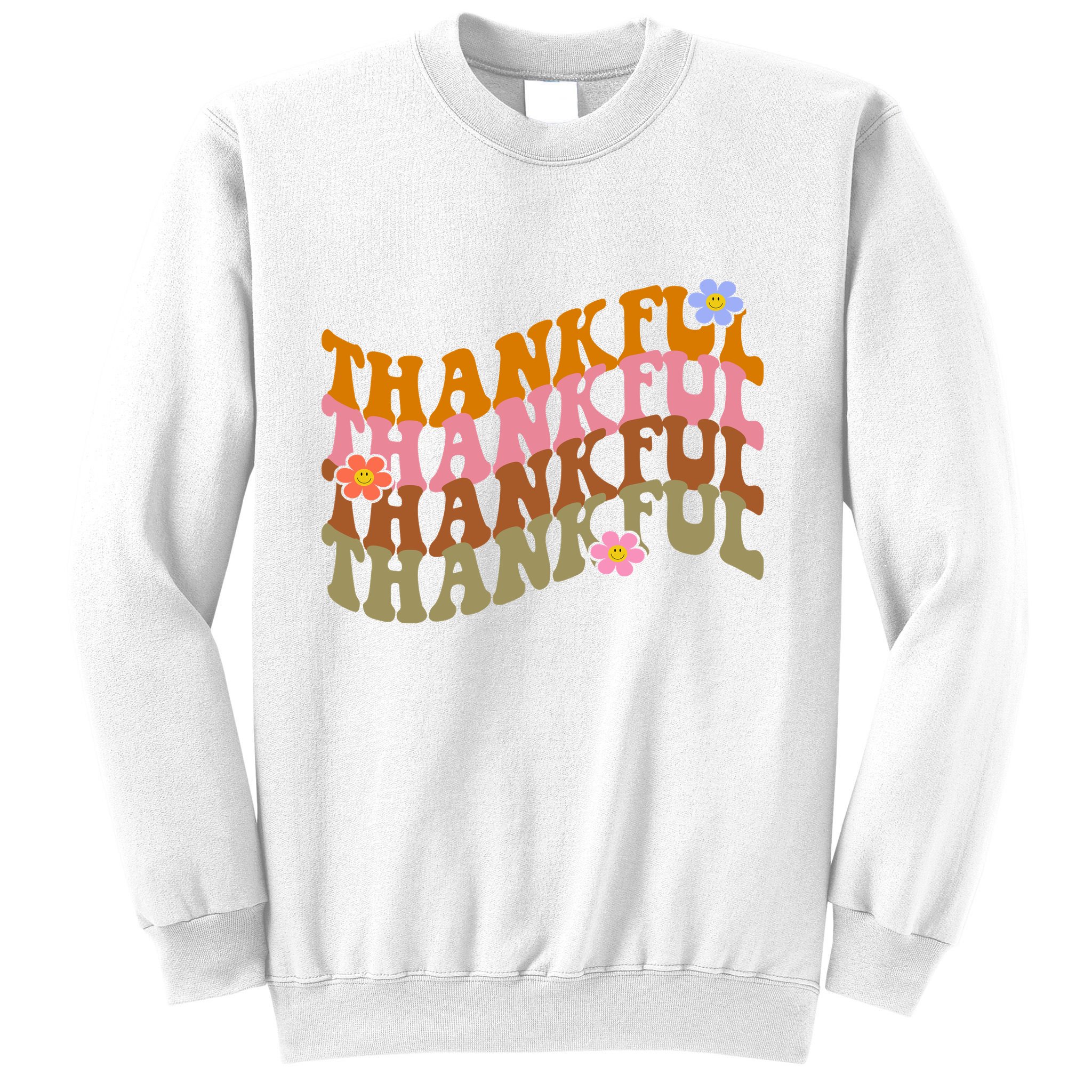 Thankful Retro Sunflower Cute Gift Sweatshirt