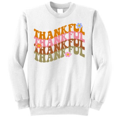 Thankful Retro Sunflower Cute Gift Sweatshirt