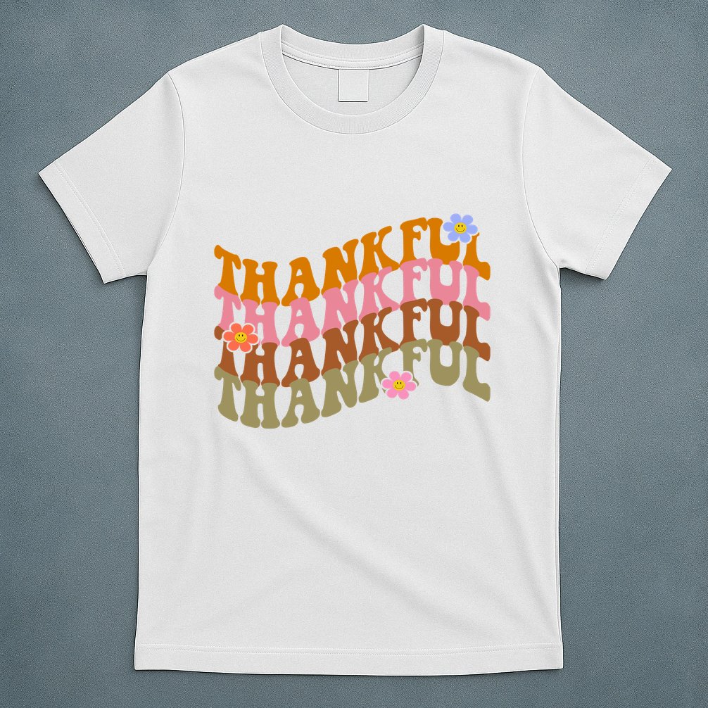 Thankful Retro Sunflower Cute Gift T-Shirt