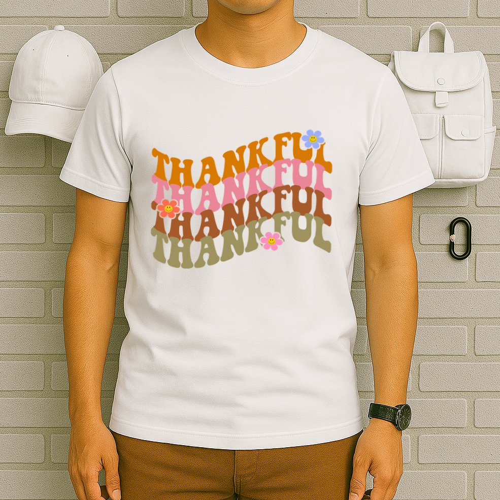 Thankful Retro Sunflower Cute Gift T-Shirt