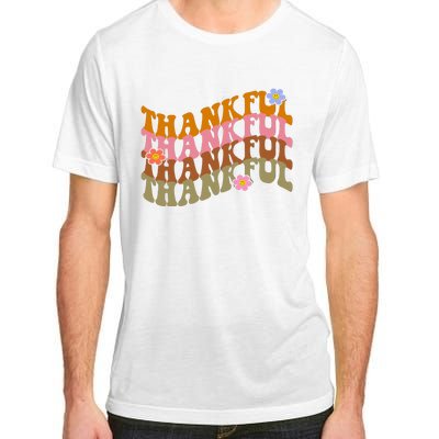 Thankful Retro Sunflower Cute Gift Adult ChromaSoft Performance T-Shirt