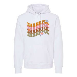 Thankful Retro Sunflower Cute Gift Premium Hoodie