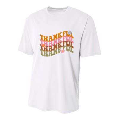 Thankful Retro Sunflower Cute Gift Youth Performance Sprint T-Shirt